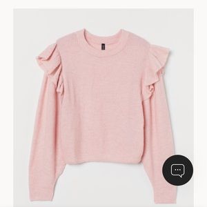 H&M Flounce Trimmed Sweater (Grey)